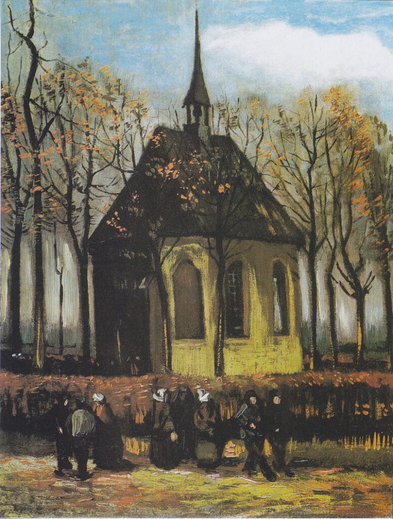 Van Gogh Museum Art Theft- Congregation Leaving the Reformed Church in Nuenen
