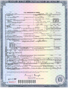 Cause, Mechanism Manner of Death- Example of Death Certificate